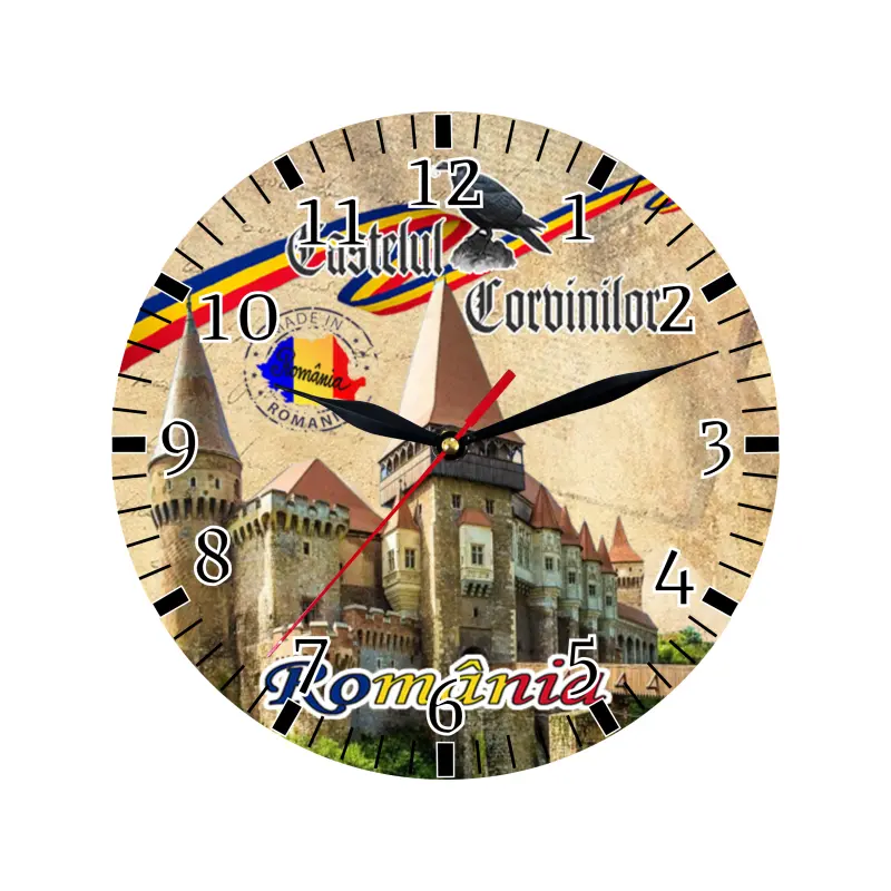 Castelul corvinilor hunedoara, ceas lemn de perete, model 43